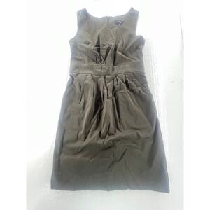 Mossimo Olive Green Dress Sleeveless Pockets Pleated Career Casual Size 8